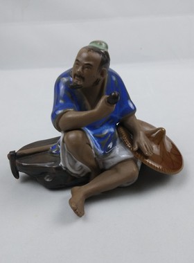 陶瓷工艺品人物摆件石湾公仔 家居饰品客厅桌面摆设送礼 农民耕农