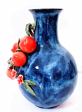 陶瓷仙桃石湾公仔花瓶送礼工艺品