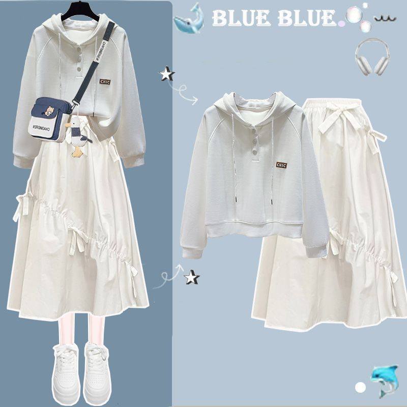巨好看时尚套装女春秋多巴胺学院风洋气连帽卫衣超仙半身裙两件套,淘宝优惠券,粉丝福利购,淘宝优惠卷