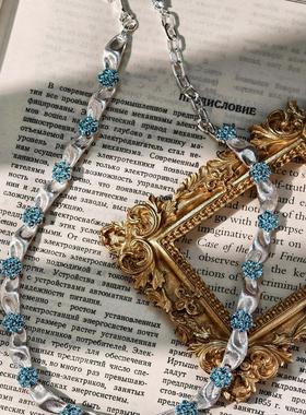 法式轻奢女生日缎带项链手链