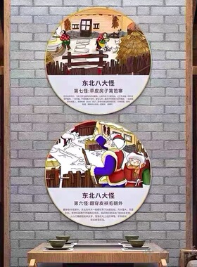 东北农庄饭店装饰画北方民族风俗八大怪农家乐民宿餐馆墙壁画挂画