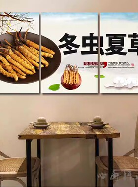 中药药材挂图中草药养生中医馆宣传画冬虫夏草药行药店滋补品墙画