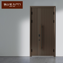 Jin Upper House Foreign Steel Newood Entrance Doors Home Smart Entrance Doors double open doors Customized into the doors ZH009