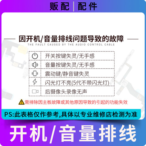 适用苹果iPhone开机音量排线6代 6S 6Plus 6SPlus静音键闪光灯6SP - 图1