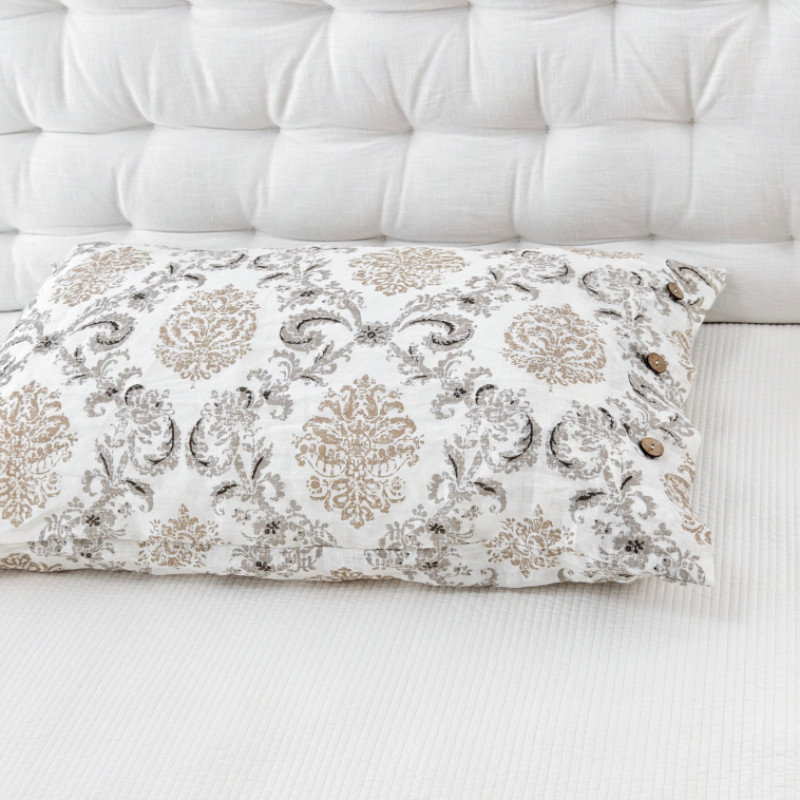 新品法国进口亚麻14支纱水洗纯亚麻印花单人枕套,淘宝优惠券,粉丝福利购,淘宝优惠卷