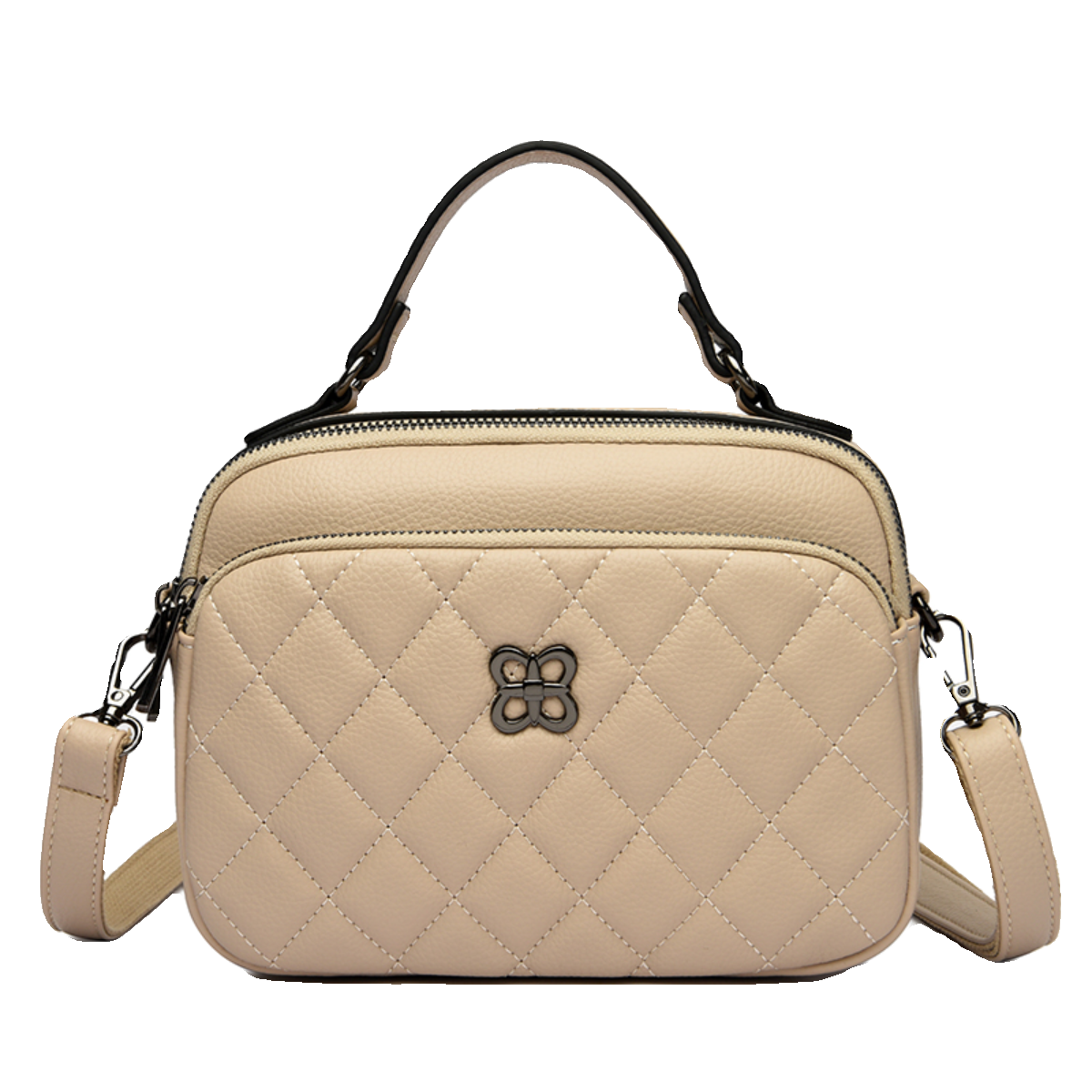 商场同款女士品牌斜跨单肩手提牛皮小方包2025青年菱格绣线软皮包,淘宝优惠券,粉丝福利购,淘宝优惠卷