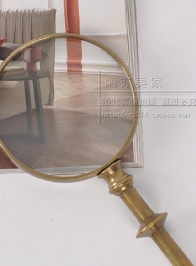 新家书房创意纯黄铜高档高清放大镜摆件书房工艺品送长辈礼品礼物