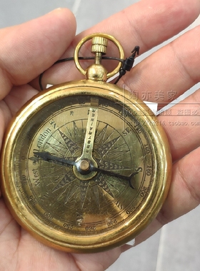全黄铜材质导航指南针轻奢时尚风