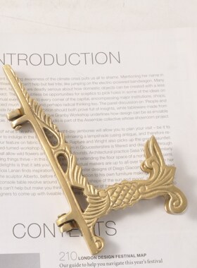 印度进口高档纯黄铜复古简约创意盘架画架金属支架桌面装饰摆件设