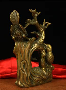 仿古纯铜喜鹊摆件双喜临门家居客厅装饰工艺摆设喜上眉梢财喜登门