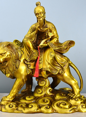 黄铜太上老君铜三清道德天尊灵宝天尊铜器工艺品佛像桌面摆件