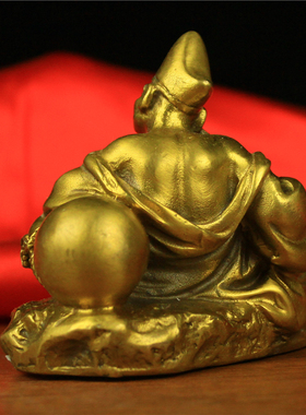 纯铜济公摆件降龙客厅