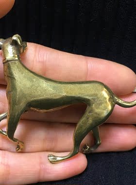 手工黄铜狗狼狗钥匙挂件防丢牌创意金属汽车钥匙扣挂件装饰手把件