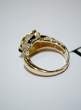 日韩夸张大气猎豹可调节开口戒指