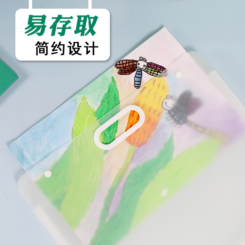 4K加厚手提画稿收纳袋8K儿童美术作品集收藏夹A3学生绘画纸收集册-图0