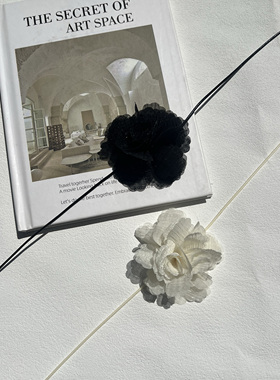 Alice设计师品牌2025春夏新款黑色超仙颈花超细米白雪纱项花项链