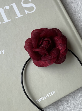 暗黑哥特风玫瑰花项链