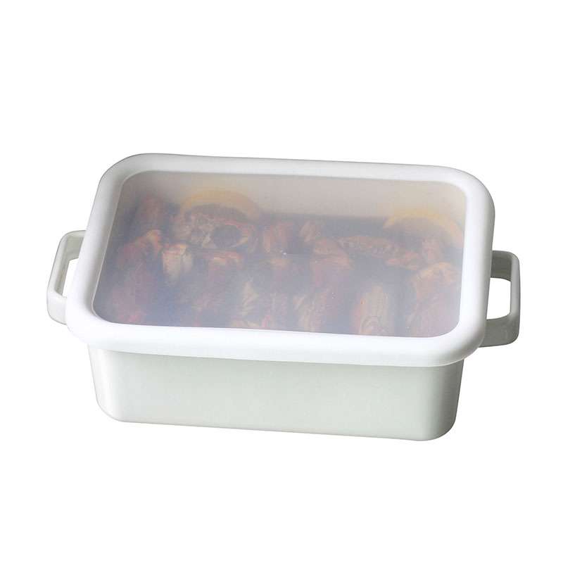 Rectangular Noda enamel Japanese-style crisper meal prep box