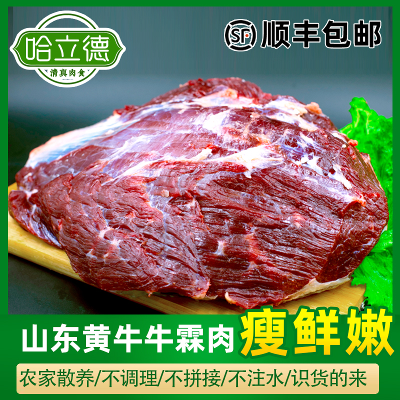 清真国产牛霖肉10斤装山东鲁西黄牛肉新鲜现宰冷冻原切生牛后腿肉 - 图0