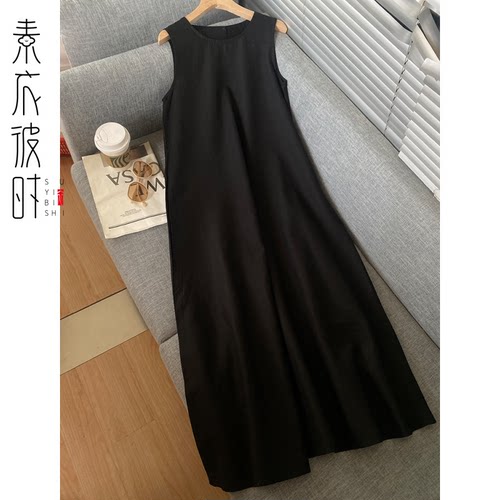 素衣彼时2609夏季女士赫本风连衣裙服装纸样法式无袖长裙裁剪样板 - 图3