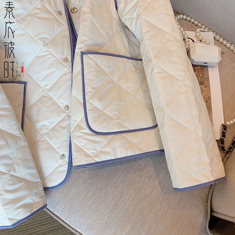 素衣彼时3244秋冬女士双面穿菱格棉衣外套纸样慵懒港风棉服纸样板 - 图1