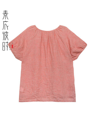 素衣彼时夏女士亚麻连衣裙服装裁剪图女宽松短袖T恤上衣diy纸样板 - 图3
