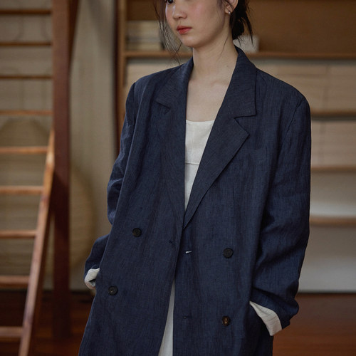 素衣彼时3612春秋高端西装外套纸样慵懒感休闲廓形西装外套女样板 - 图0