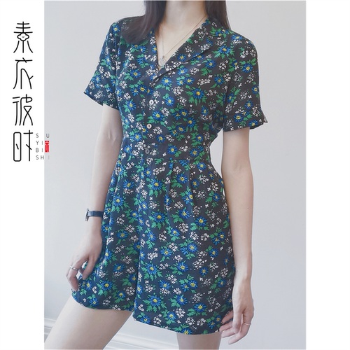 素衣彼时2120夏v领连体裤1:1服装裁剪图短袖连身裤手工diy纸样板 - 图1