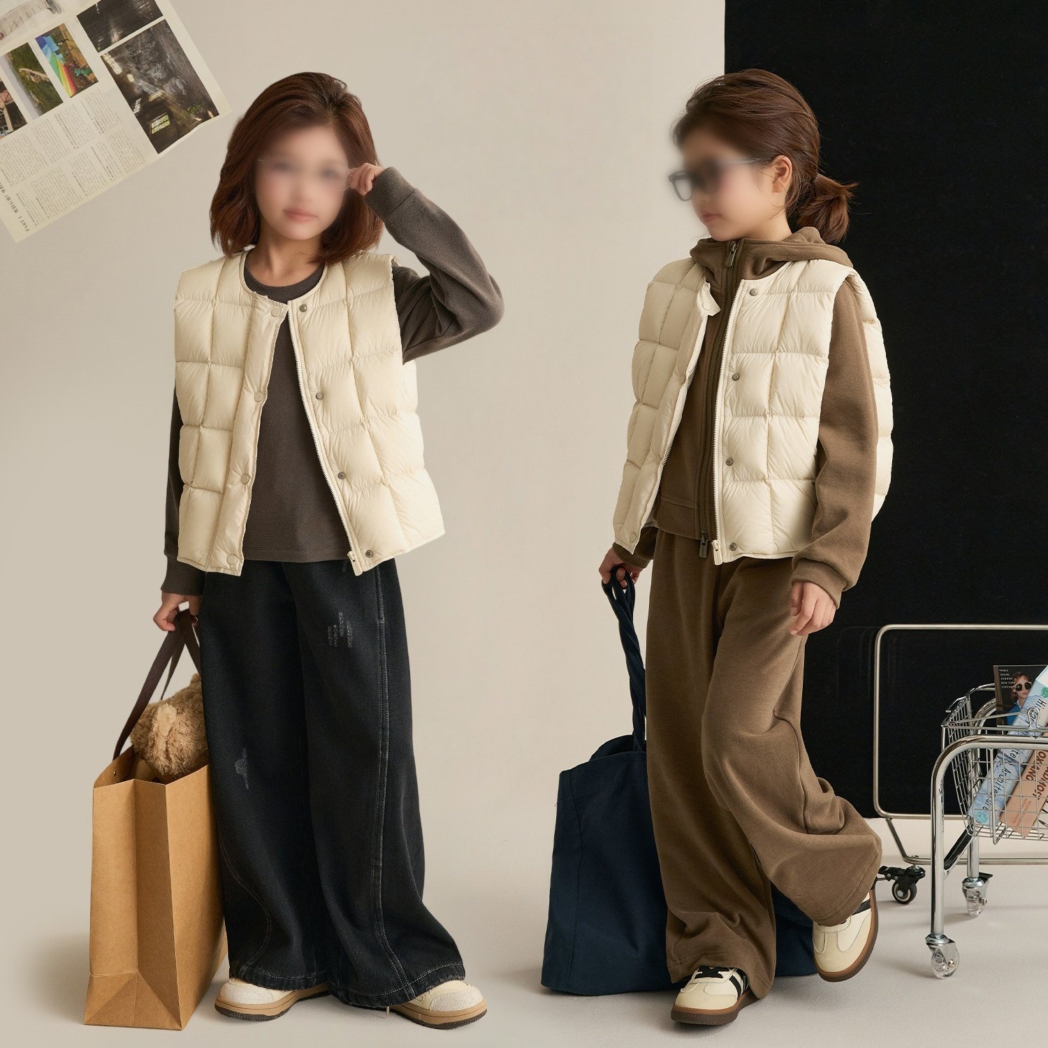 素衣彼时3730秋冬亲子羽绒马甲纸样休闲无领轻薄保暖亲子马甲样板,淘宝优惠券,粉丝福利购,淘宝优惠卷