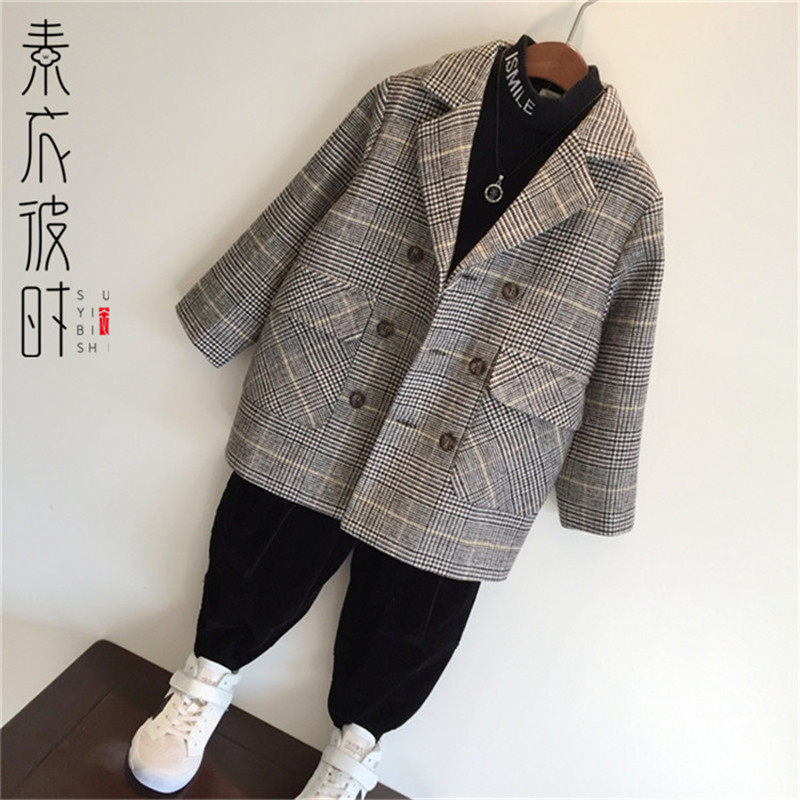 素-秋冬男童双排扣服装裁剪图手工diy韩版毛呢大衣外套1:1纸样板,淘宝优惠券,粉丝福利购,淘宝优惠卷