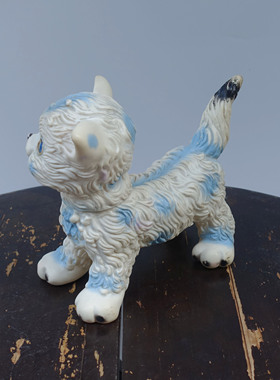 VINTAGE西洋古董意大利古董胶皮小猫玩具娃娃头可动24cm