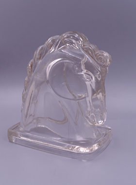 Vintage透明空心书档厚玻璃