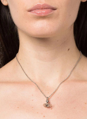 西太后土星orb925银飞碟项链