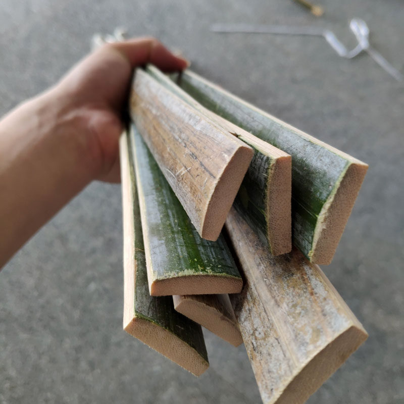 竹片竹条新鲜装饰竹片带青皮平竹板老楠竹条定制长竹板材细竹条子_虎窝淘