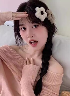 毛绒星星发夹少女BB夹镂空发卡