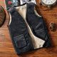 Vest men's winter middle-aged and elderly silver fox velvet plus velvet thickened vest dad men's warm vest grandpa coat