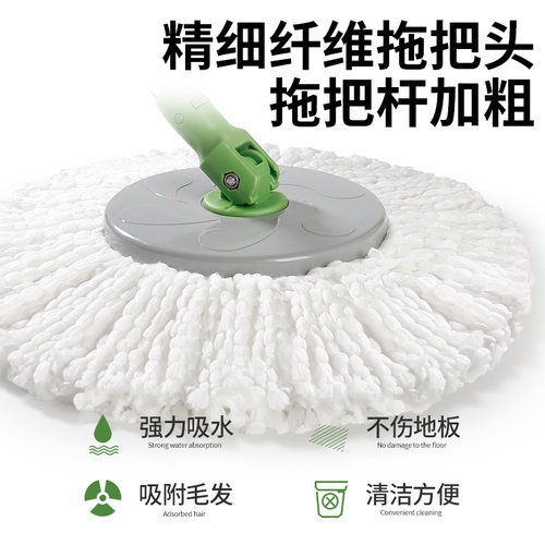 思高拖把杆子替换配件t1t0t4t3t2家用拖布单杆旋转拖把头圆盘通用 - 图2