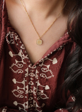 小众日系手绘玫瑰闺蜜款微镶钻方形项短款链锁骨链