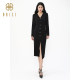 Hundred Silk Hepburn Style V-neck Slit Hip-wrapped Long Skirt 2024 Autumn New Product Royal Sister Goddess Style Waist-closing Dress Women