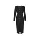Hundred Silk Hepburn Style V-neck Slit Hip-wrapped Long Skirt 2024 Autumn New Product Royal Sister Goddess Style Waist-closing Dress Women