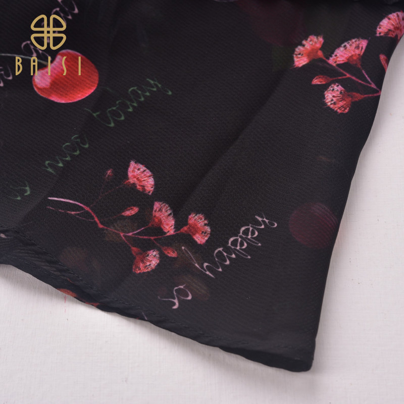 百丝2019夏季新品修身樱桃连衣裙 百丝连衣裙