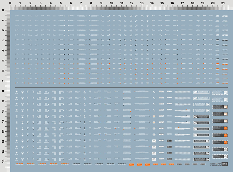 包邮【EVO】NC05高达模型军事通用警告标示 HIQ超大尺寸水贴-图2