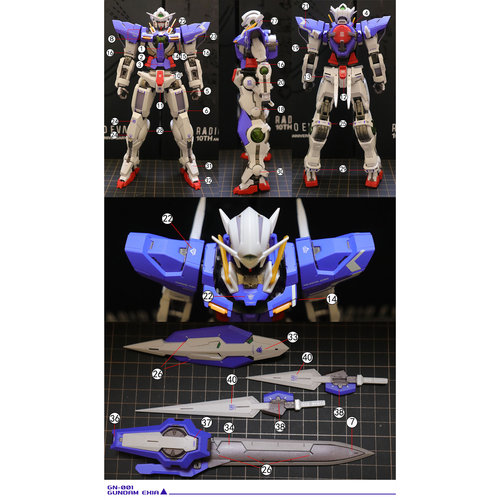 包邮 拾壹零 GBC工坊 HG能天使 MB样式 1/144 三红 能天使 水贴 - 图2