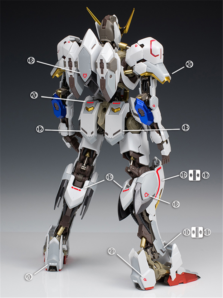 包邮雪焰工作室 HIRM 1:100 Barbatos ASW-G巴巴托斯.荧光水贴-图3