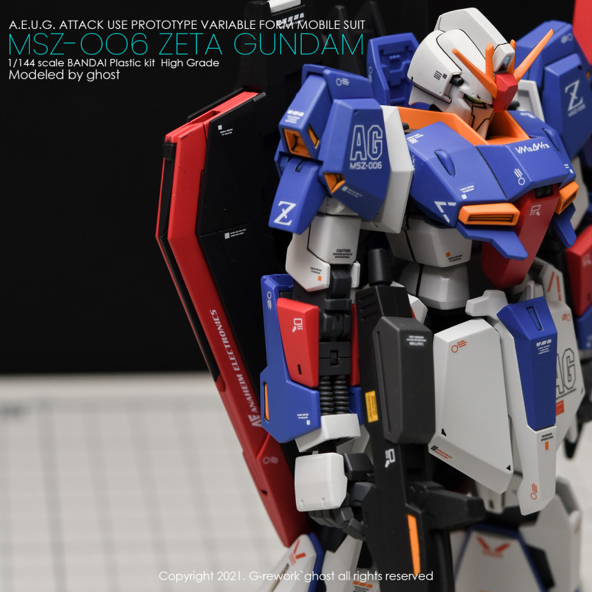 包邮炎水贴 GHOST HGUC Zeta Gundam MSZ-006 Z高达荧光水贴-图2