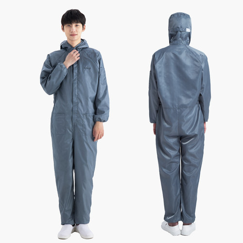 无尘服防静电连体服工作服蓝白喷漆防护洁净服男女套全身分静电衣 - 图2