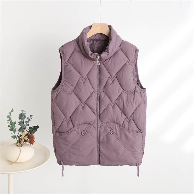 Down cotton vest for women in autumn and winter, middle-aged mother's loose short vest for outer wear, warm little man's jacket