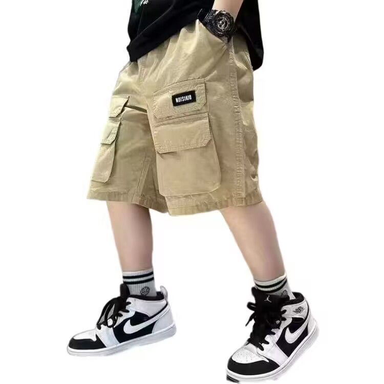 Boys' shorts pure cotton overalls for middle and older children