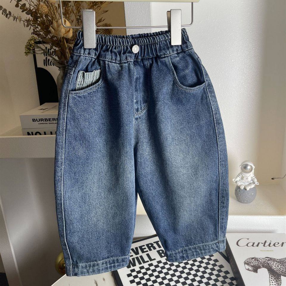 男童牛仔裤春秋新款宽松韩版软牛仔中小童女宝宝休闲洋气儿童长裤,淘宝优惠券,粉丝福利购,淘宝优惠卷