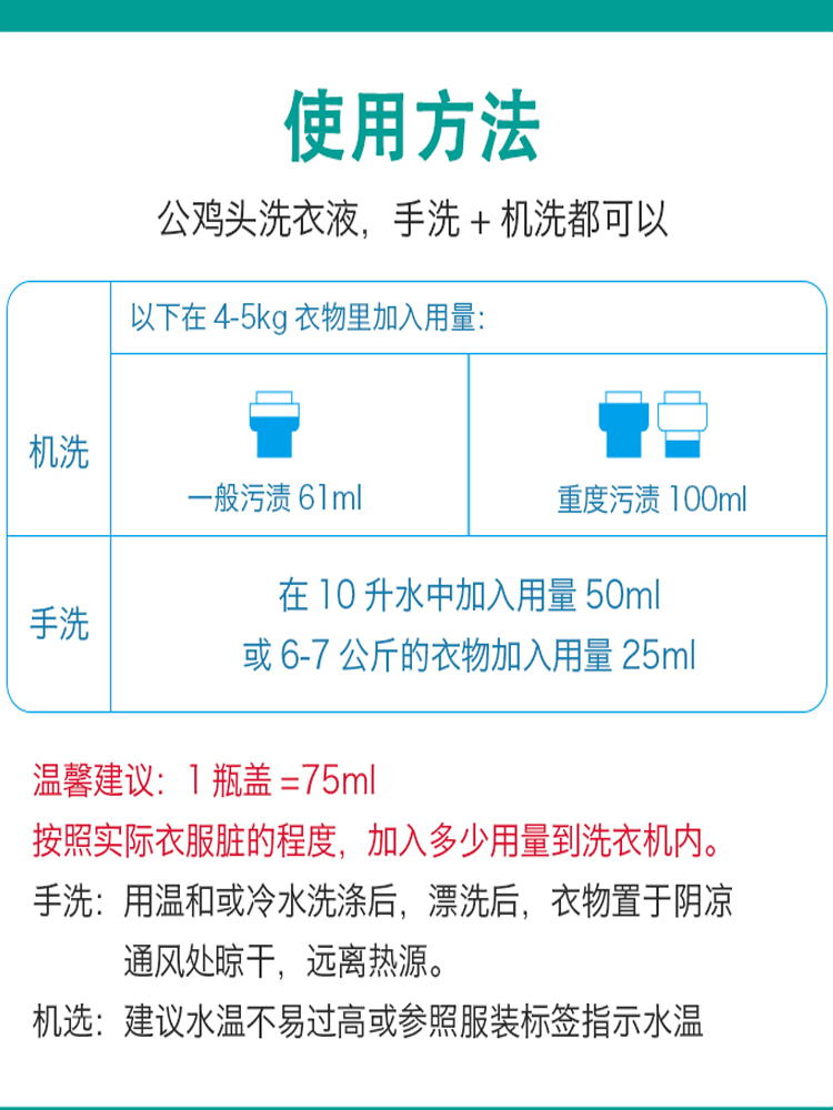 包邮现货意大利公鸡头洗衣液 鸡头 强效去污洗衣液 白麝香1500ml